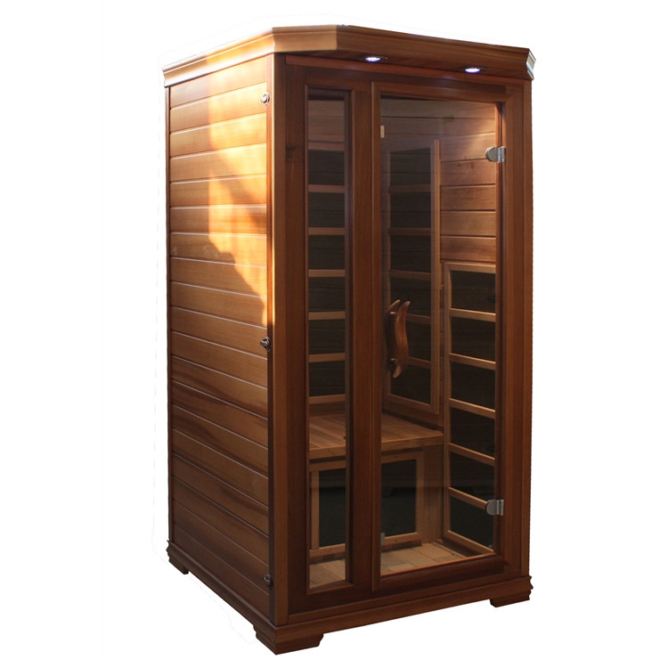 1 person red cedar carbon fiber panel heater far infrared sauna room for home use