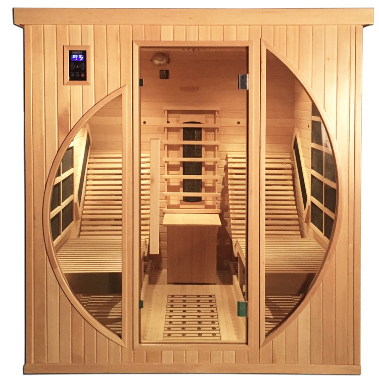 Canada Hemlock ceramic and carbon fiber heater lay down far infrared sauna room