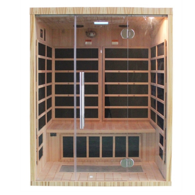 Best design 3 person hemlock Walnut carbon heater far infrared sauna room