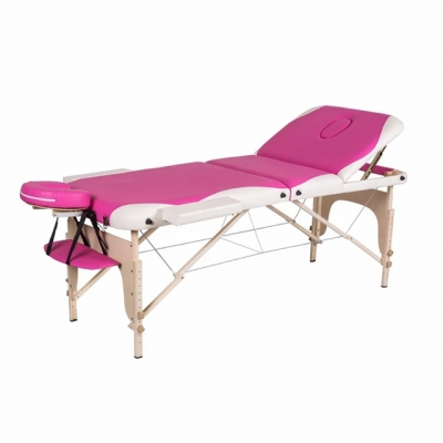 Luxury two-tone 3 section portable folding thai wooden massage table