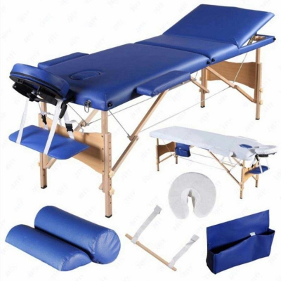 High quality cheap price 3 section portable spa bed wooden massage table