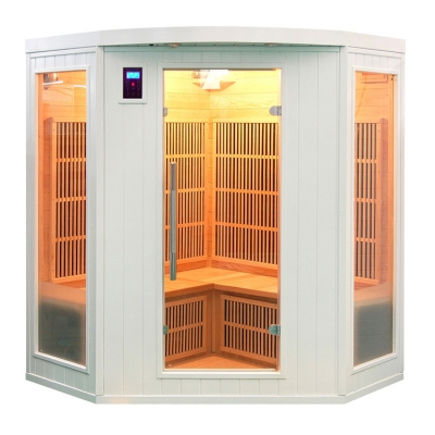 Canadian Hemlock carbon fiber heater white paint corner far infrared dry sauna room
